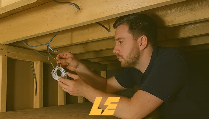 Loft lighting installation in progress by a certified electrician in London