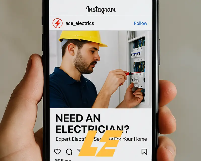 Local electrician promoting services on social media